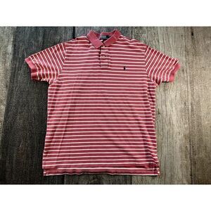 Polo Ralph Lauren Pink White Striped Cotton Polo Shirt XXL Preppy